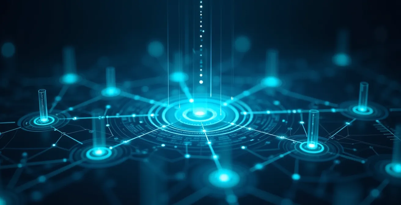 Visualisation futuriste de l'analyse vidéo par intelligence artificielle