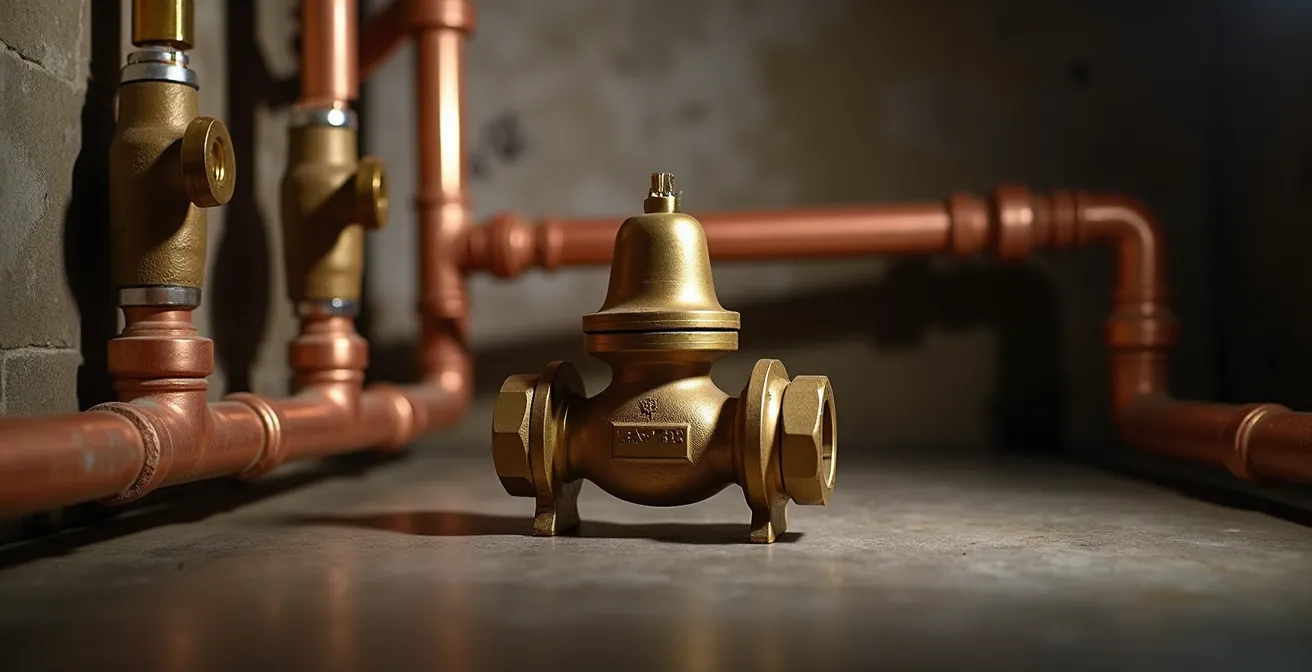 Réducteur de pression installé sur une canalisation après le compteur d'eau